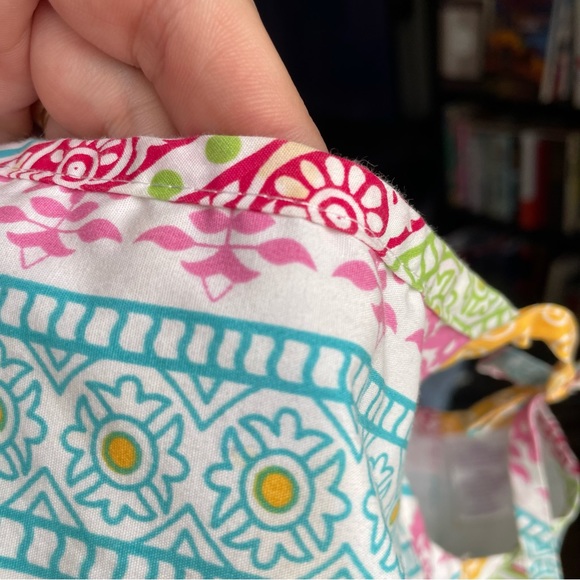 BLUEBERI BOULEVARD MULTICOLORED PATTERNED TIERED BOW DRESS SUMMER SIZE 6 - Picture 7 of 8